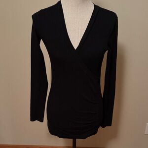 CAbi Elegant Black V-Neck Long Sleeve Top
